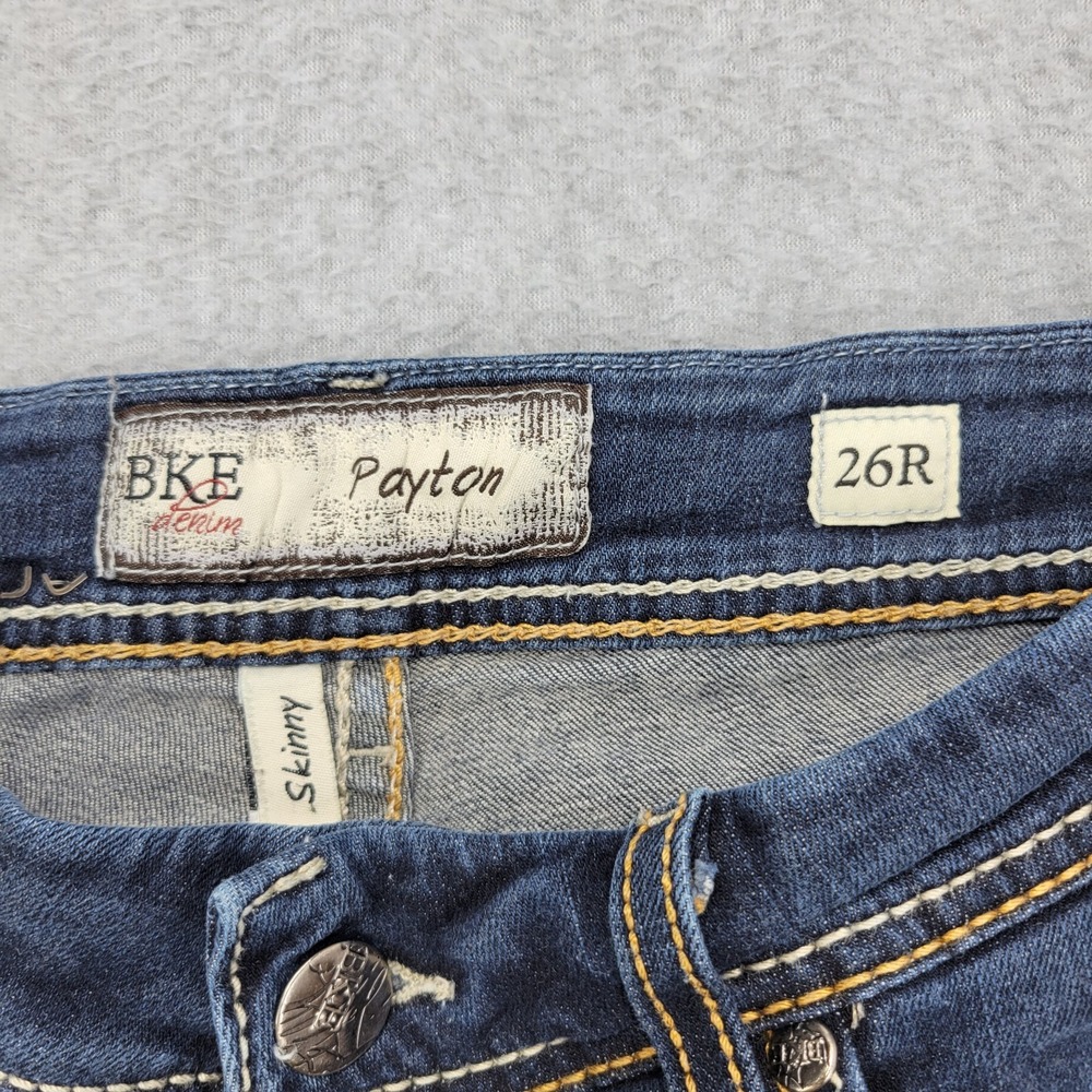 BKE Jeans Women's Size 26R Payton Skinny Fit Low Rise 26x31.5 Dark Wash Comfort‎ - Picture 3 of 9